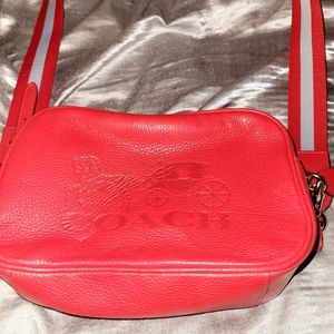 Coach Jes Crossbody Carriage Logo Bright Red